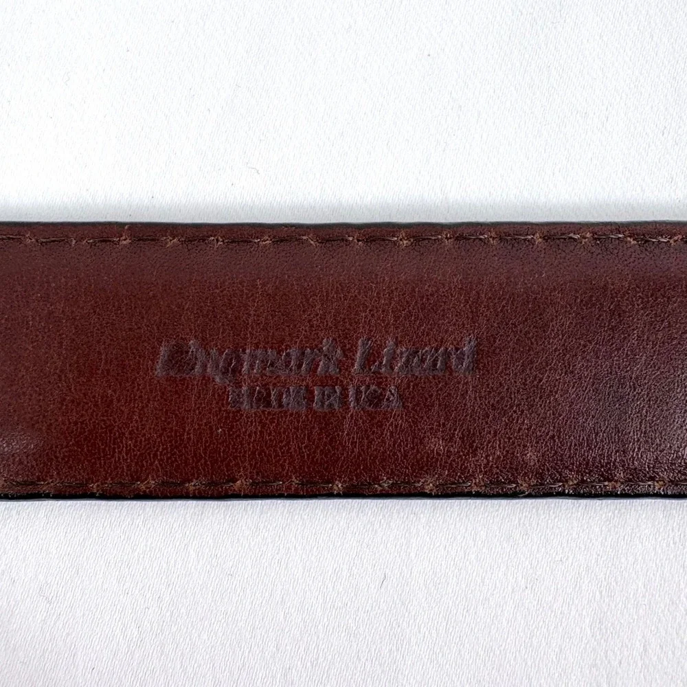 Torino Belt Brown Genuine Lizard Skin Silver Tone Hardware Western 5127 Size 36